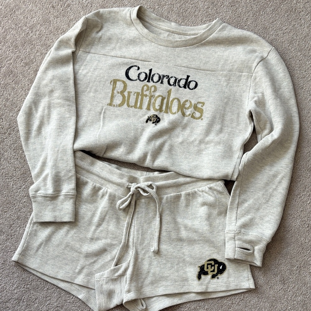 Women's Cream Colorado Buffaloes Pajama Set